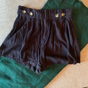 Black shorts with Button Detail